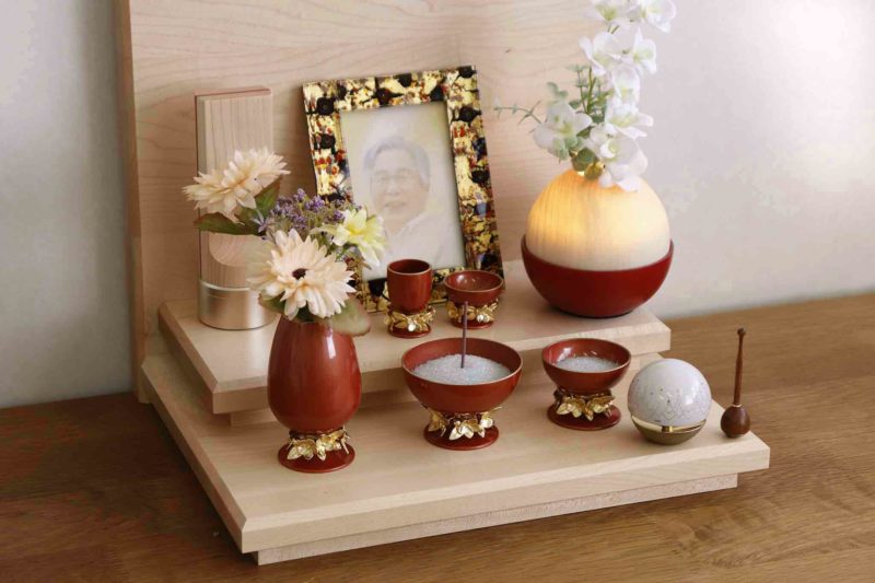 盆提灯・盆ちょうちん ミニお盆提灯 LED コードレス 回転行灯