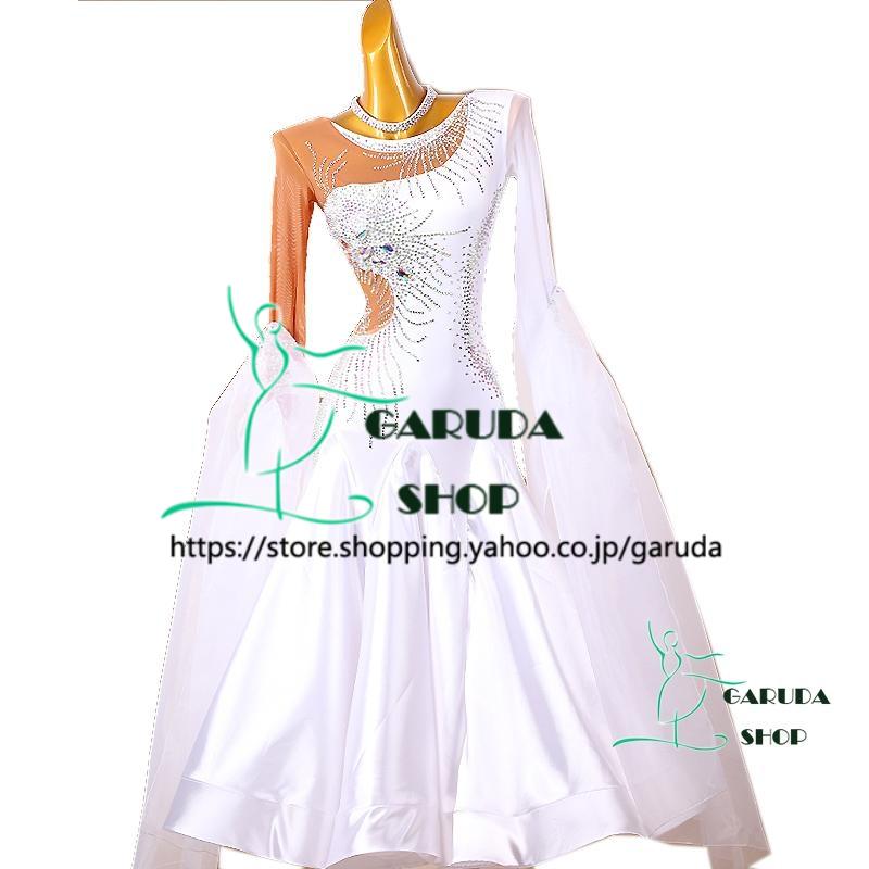 社交ダンス きれいめ 花柄 ドレス 衣装 競技着 練習着 演出 パーティードレス ワンピース お洒落 高級感 ラテンダンス ワルツ チャチャ踊りドレス イベント服 発表会 インターナショナルダンス 舞台 ステージ衣装 華やか Aライン 袖付き ロング丈 可愛い 大きいサイズ