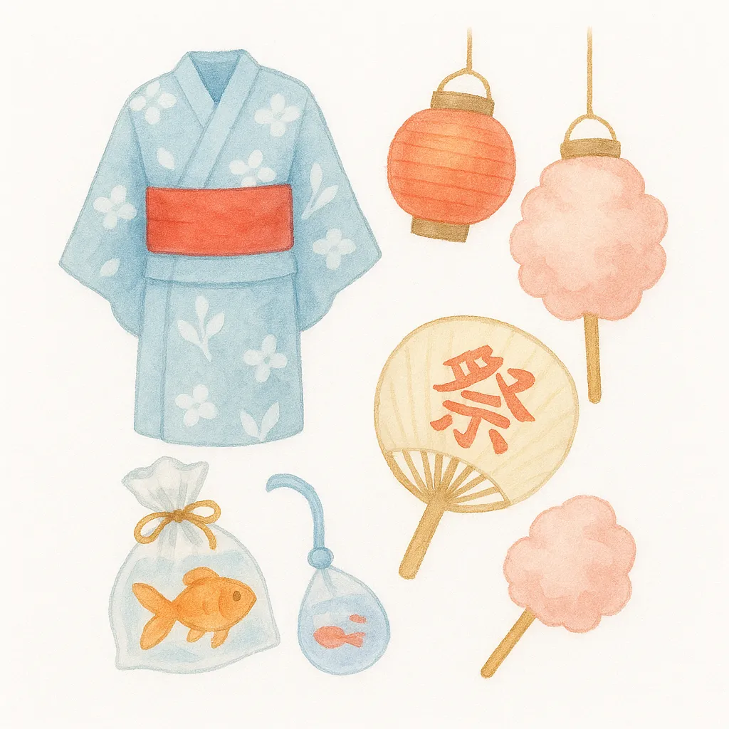 お祭りイラストレイン🚂 - イラスト無料素材