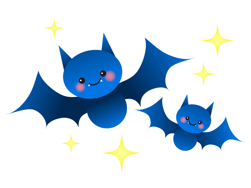 かわいいハロウィンのコウモリの無料イラスト・商用フリーオイデ43