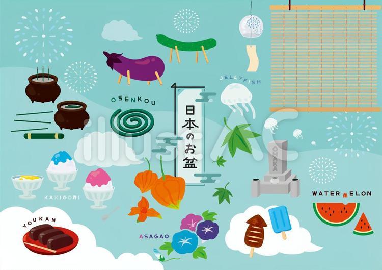 精霊馬・きゅうりとなすイラスト素材・夏・お盆・しょうりょううま – フリーイラスト素材集・かわいいみやストック・西宮市のイラストレーター・商用利用可