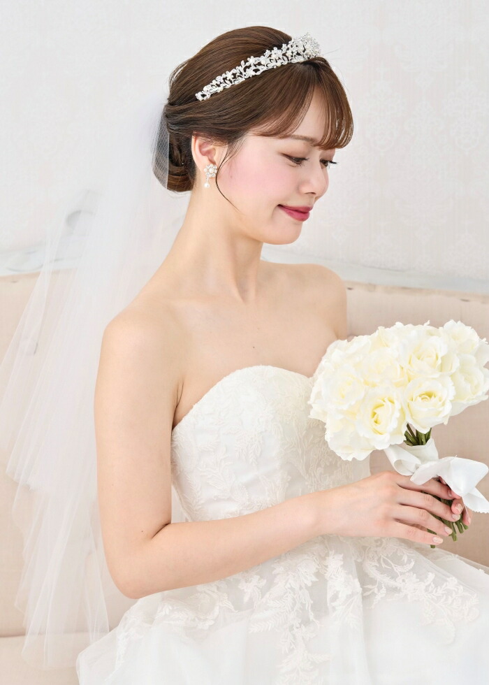 クラウンティアラ 花冠 ウェディング ウエディング ブライダル 結婚式 花嫁 王冠 フェリーチェ クラウン ティアラ ＆イヤリングピアス セット: ラブティアラYahoo!店 - 通販 - Yahoo!ショッピング 女性のための美しいヨーロッパブライダルウェディング葉花パール