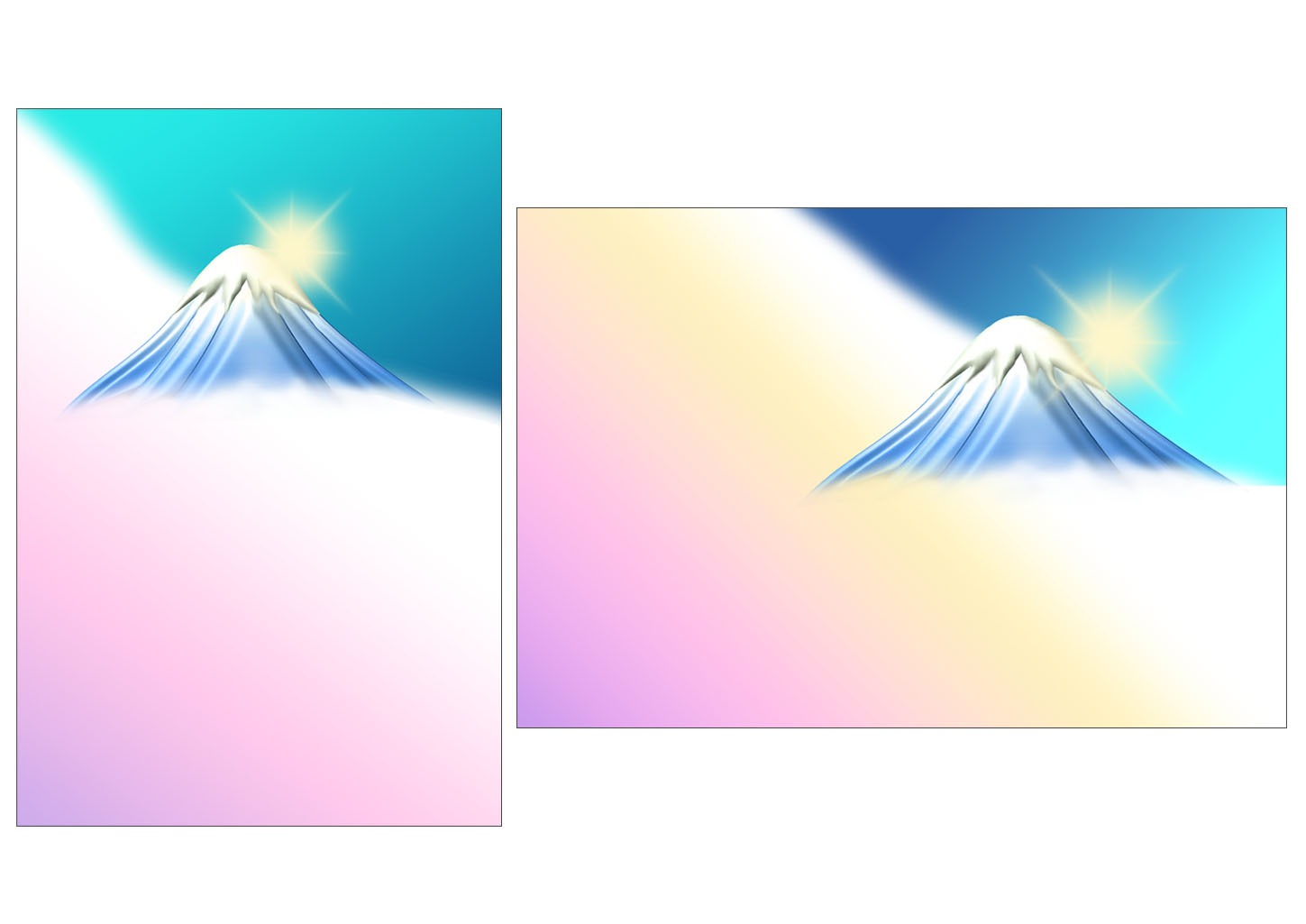 富士山の年賀状テンプレート : ID-985ご当地写真・イラスト素材サイト PICTY ピクティ