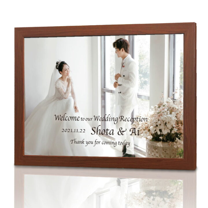 楽天市場フレーム付 写真 ウェルカムボードゴールド 結婚式 ウエルカムボード A2 A1 大判 額 セット 名入れ 文字入れ 写真入りオリジナル ブライダル ウェディング フォトパネル ウエディングボード 大型 前撮り 送料無料 : ウォレナ 楽天市場店