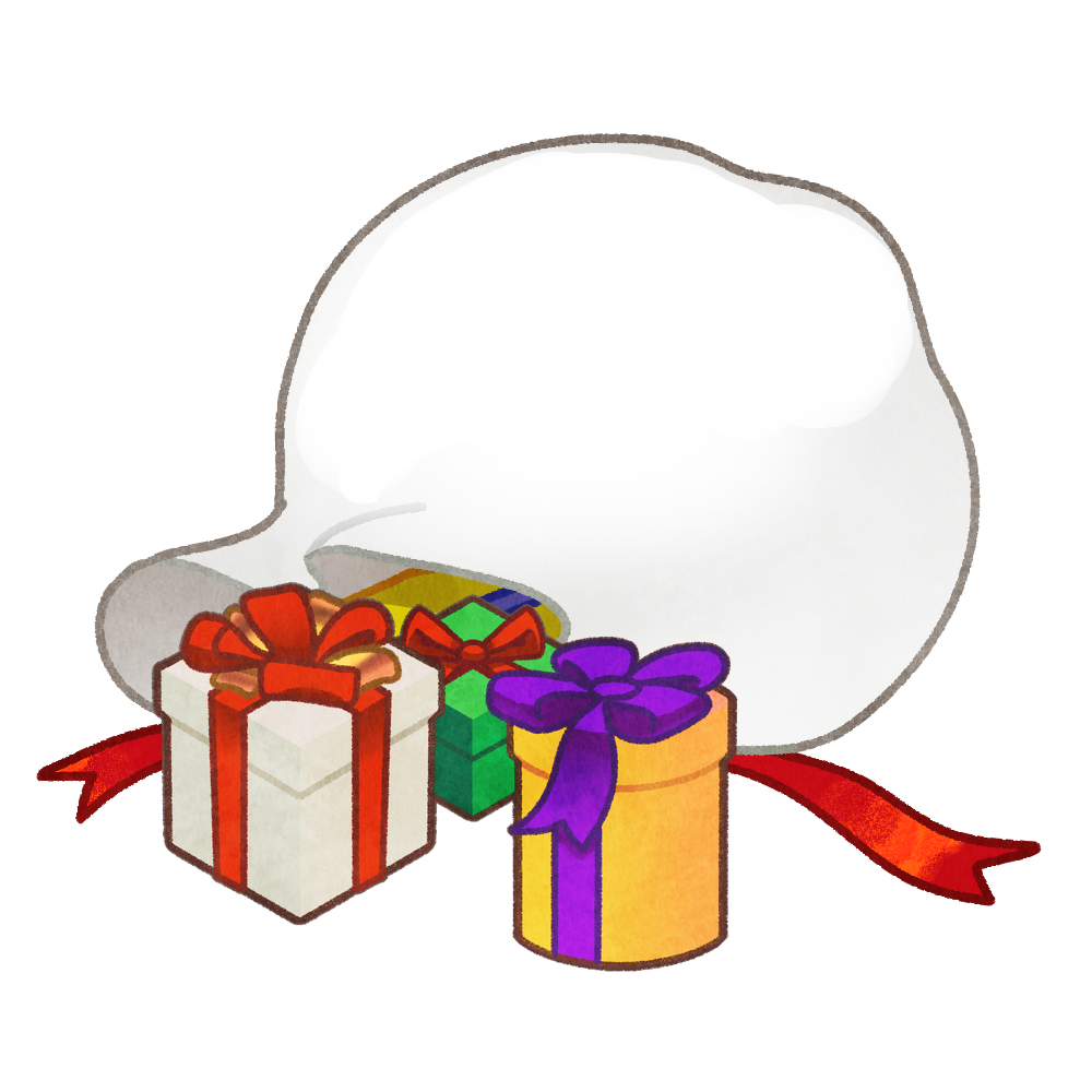 サンタクロース袋フレーム：イラスト無料