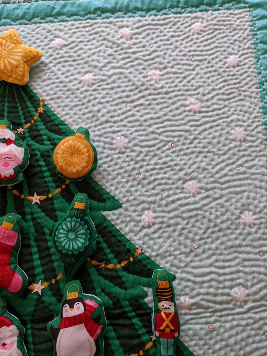 クリスマス柄 パッチワークキルト タペストリーやマットにも パッチワークタペストリー クリスマス キルトマット