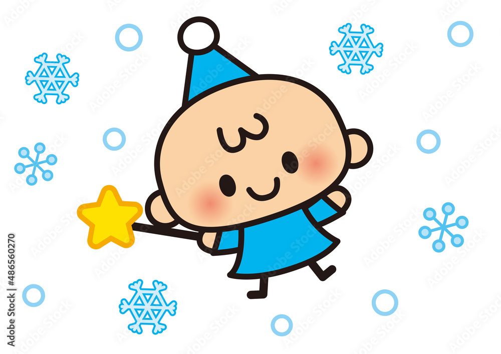 ベクトル色の星とかわいいクリスマス ツリー白い背景に分離されたかわいいモミの木のキャラクター イラスト新年や冬の笑顔のシンボル面白い漫画の休日のアイコンPremiumベクトル素材