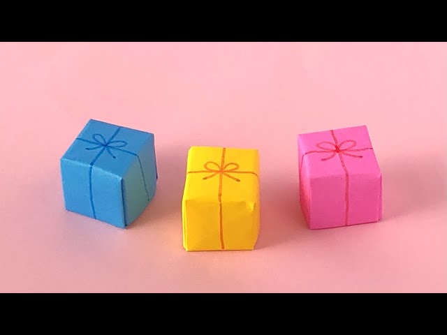 折り紙 クリスマスやお誕生日のプレゼントに如何ですか？『プレゼントボックス』の作り方~How to make a Christmas Origami“Gift Box” instructions~ – auntie Minmin's origami折り紙モンスタ