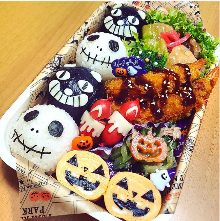 ハロウィンに♪ひと口おにぎりキャラ弁