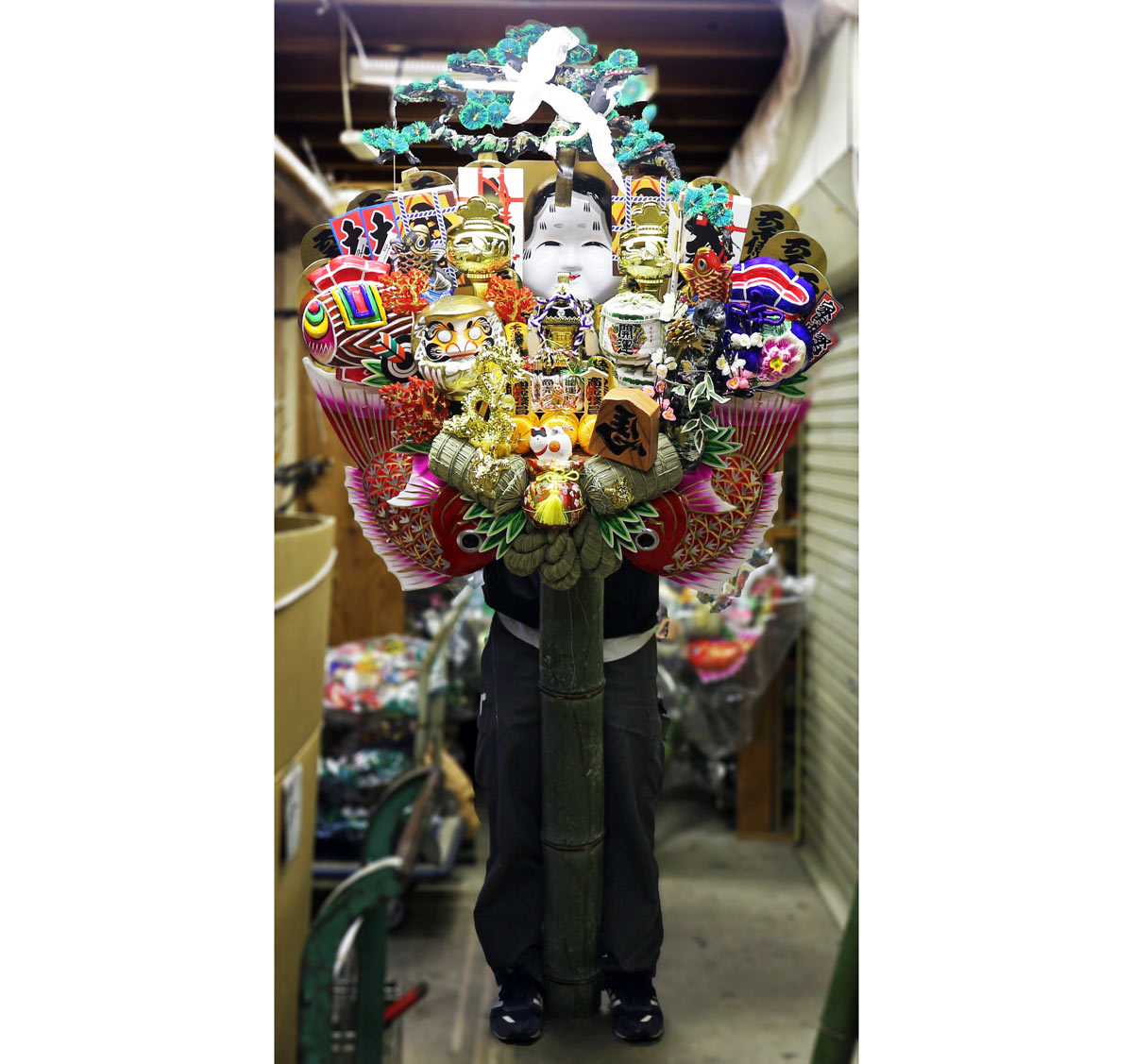 熊手 縁起物 宝船 木舟 5号ちりめん猫付 飾り方 酉の市 正月 置物 玄関 縁起物