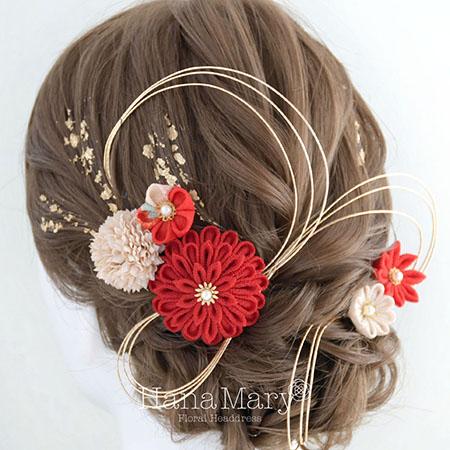 水引 髪飾り シルバー 青 和紐アレンジ 成人式 卒業式 結婚式 和装 袴 着物 KA-23030B髪飾り ソノヒトハナ 成人式・卒業式・結婚式