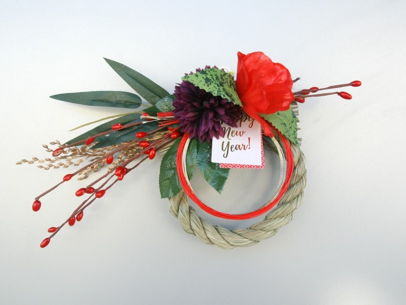 正月飾り 玄関 おしゃれ 手作り モダン 花 木 お正月飾り 使い回し 新年飾り - メルカリ