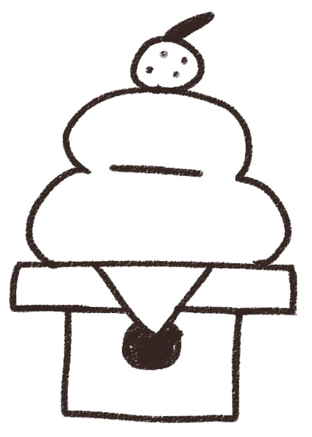 みかん付き鏡餅」 - 無料イラスト イラストareira