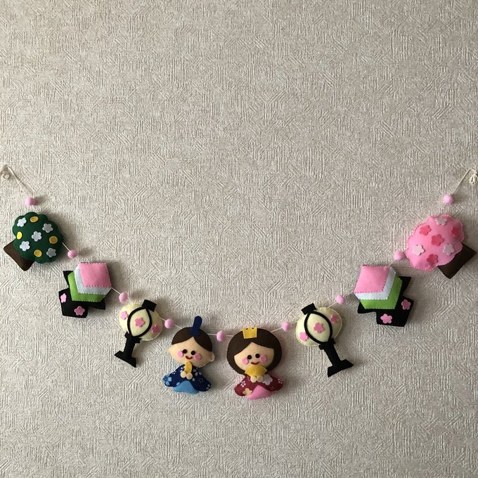 吊るし飾り 冬 ハンドメイド 1 2 3月 ガーランド ひなまつり 壁面飾りShop at Mercari from Japan!Buyee