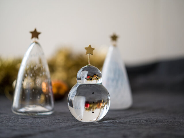 ガラス細工のツリー クリスマススノーグローブ クリスマススノードーム