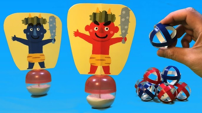 節分をイメージした小物と鬼のキャラクターのカラーイラストセット239188437- イメージマート