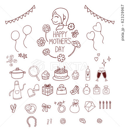 母の日向けメッセージカード1b：イラスト無料