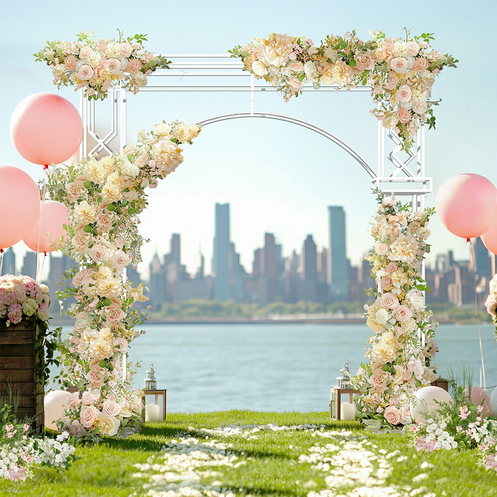 庭のアーチとアーバー フレーム ローズ アーチウェイ トレリス 耐候性, 金属, さまざまなつる植物用 結婚式のアーチ ブライダル DIY ガーデンアーチウェディングアーチ インドアアーバー トレリスアーチウェイ スチールガーデンアーバー クライミングプラント メタル