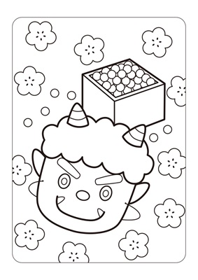 節分のお面 ぬりえ無料イラスト素材素材ラボ