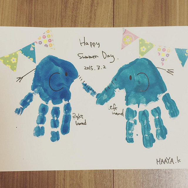 貼り絵の「 暑中見舞い 」を子供と作ろう！ 簡単工作・小学生向け