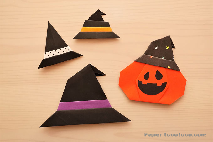 簡単な帽子付きおばけOrigamiAko