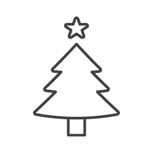 12月 クリスマス クリスマスツリーのベクターイラスト 水彩 白黒 イラスト素材198180070- イメージマート