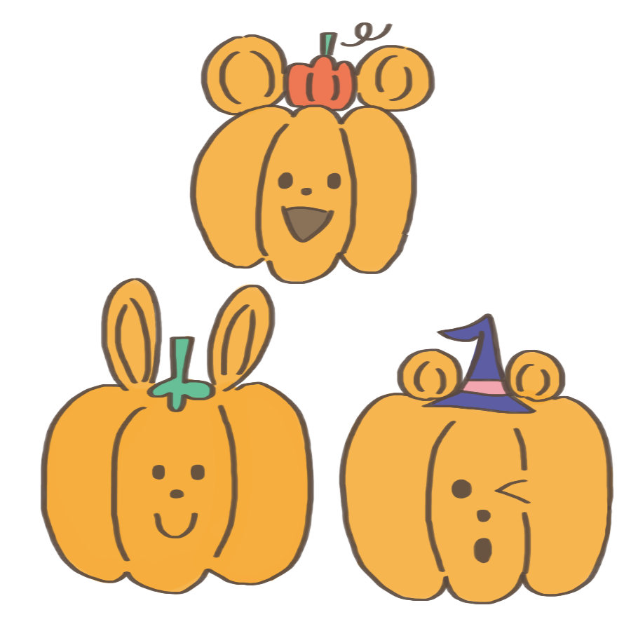 ハロウィンのお化けカボチャの手描きイラストセット イラスト素材7129802- フォトライブラリ