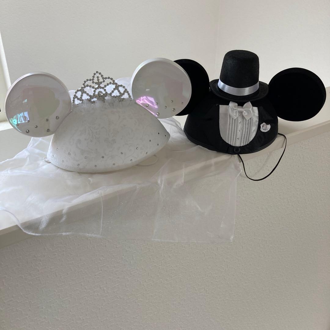 ディズニー ミッキーミニー ウェディングイヤーハット