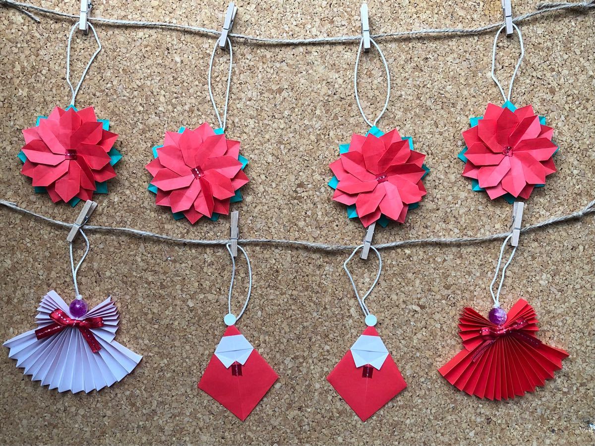 残り1セット☆折り紙のクリスマスオーナメント ガーランド