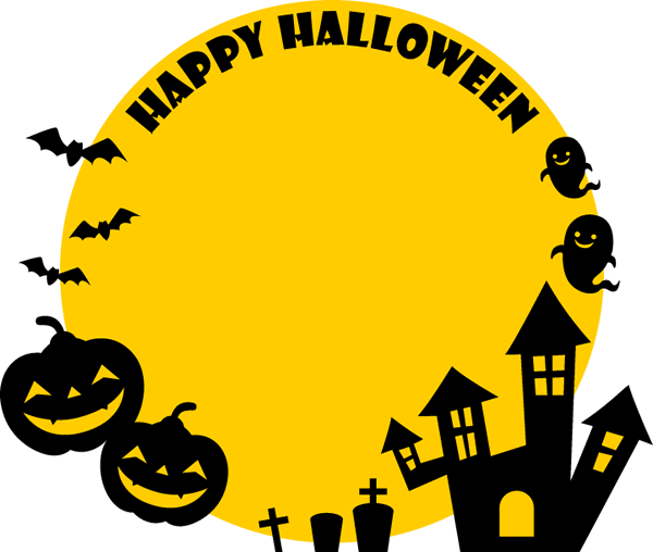 ハロウィン・紫色の垂れたような背景のフレーム飾り枠イラスト無料イラスト かわいいフリー素材集 フレームぽけっと