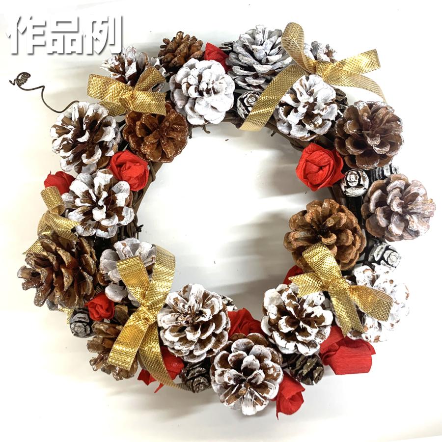 手作りワークキット りんごと松ぼっくりのナチュラルクリスマスリースMAPLE FLOW