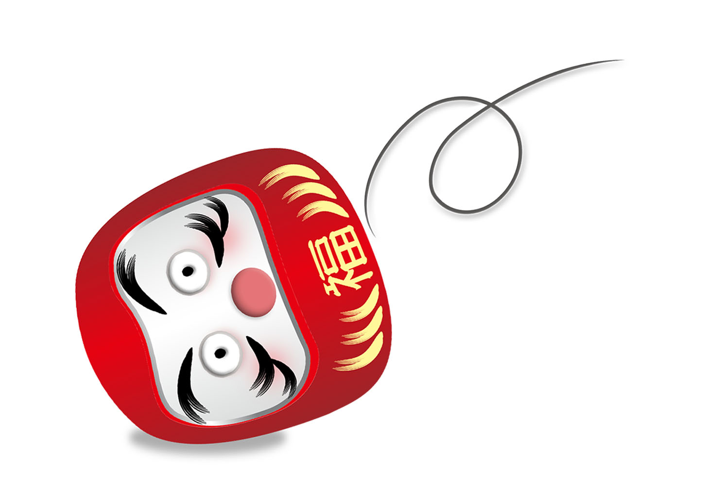 年賀ヘビダルマワンポイントイラスト：イラスト無料