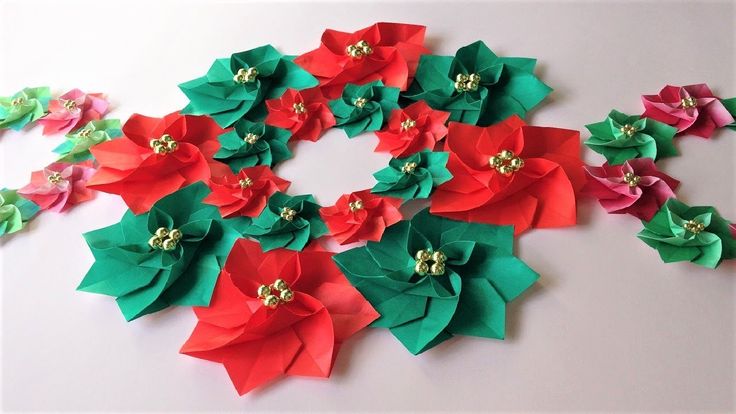 リース 折り紙 立体 折り方TikTok