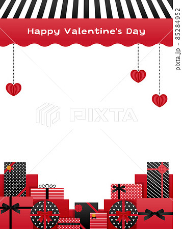 チョコレート色のリボンバレンタインフレーム・2月のお手紙素材にフレーム 飾り枠 Decome