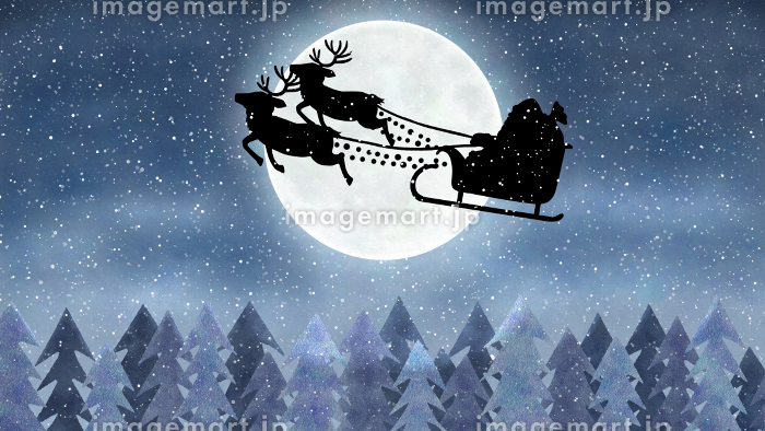 クリスマスツリーとサンタさん 赤：イラスト無料