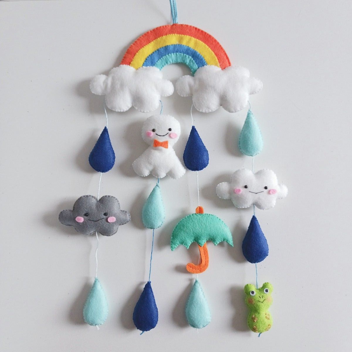 紙で作る 6月の飾り簡単！可愛い！傘の吊るし飾り モビール風 の作り方 DIYPaper craft Easy! pretty!Umbrellamobile