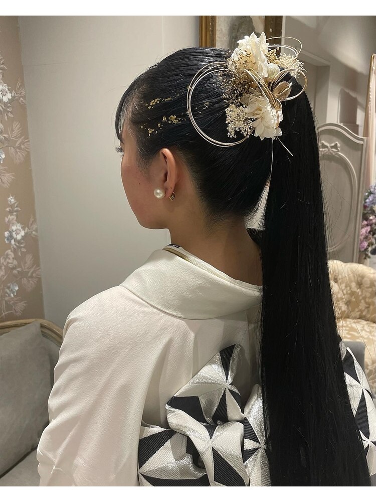 成人式 髪飾り 卒業式 コームとUピンの2点セット 「胡桃・松かさマムと水引」水引き コーム Uピン 振袖用髪飾り 結婚式 前撮り 後撮り着物 メール便不可京都きもの町