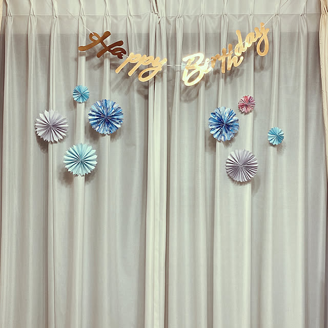 折り紙 誕生日飾り付けのおしゃれなアレンジ・飾り方のインテリア実例RoomClip ルームクリップ