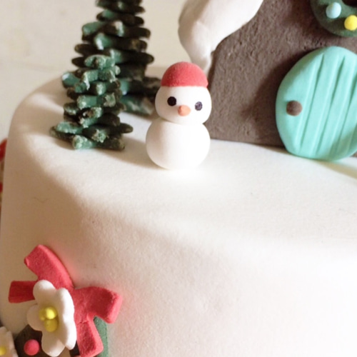 クリスマスケーキデコレーションオーナメントセットＣＩ サンタ、スノーマン、チョコレートプレート、ひいらぎ、キャンドル4点セット ケーキ飾り