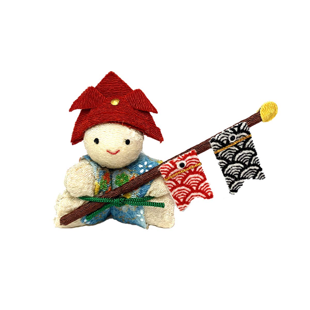 つまみ細工 端午の節句 ミニ 五月人形 鯉のぼりセット 青×赤- メルカリ