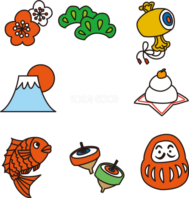 年賀状にもおすすめ！シンプルでかわいい正月イラスト制作紹介イラスト制作会社アットのイラストレーターブログ