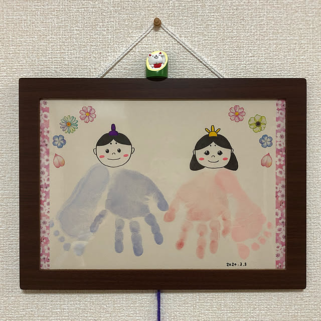 赤ちゃんひなまつり工作♪ 手形・足形でつくるひな人形♪How to makeOrigami ｄolls for Doll’s Festivalfor babies☆