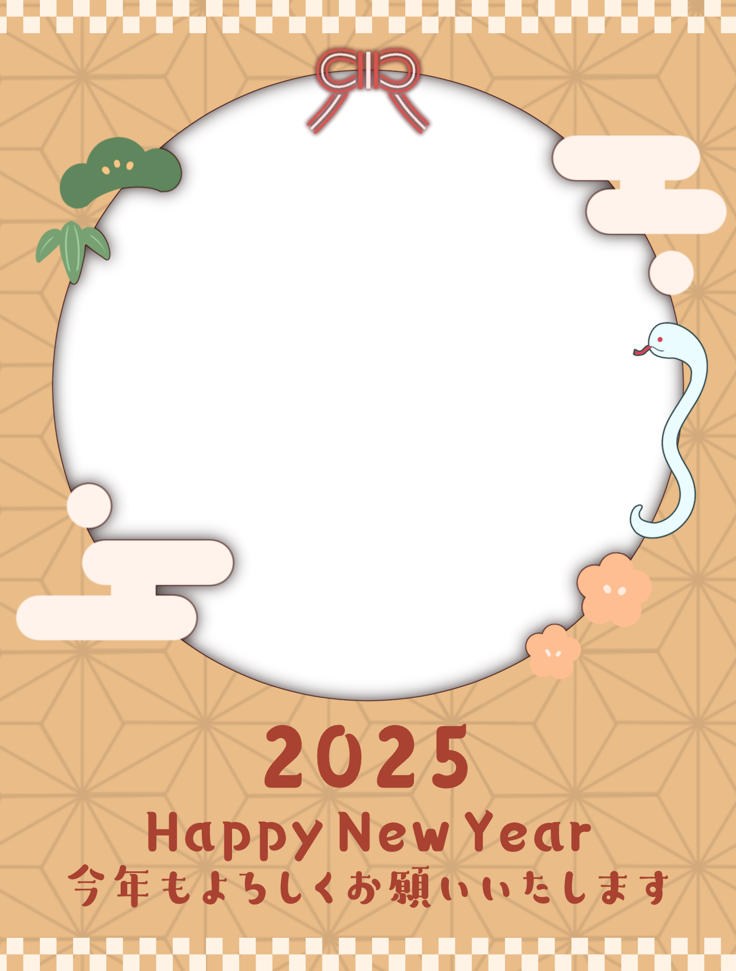 お正月格子フレーム☆透過PNG無料イラスト素材素材ラボ