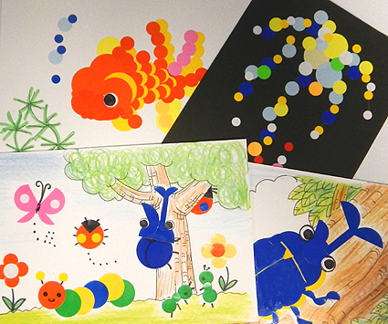 あそび育☆幼稚園はじめての夏、暑中見舞いに挑戦！ シール貼り＆丸と線で簡単♪ :窪田千紘フォトスタイリングWebマガジン「Klastyling」暮らす＋スタイリング