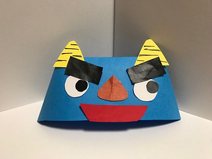節分折り紙工作鬼とおたふくのお面の作り方音声解説付☆How to make a mask of a ogre and otahuku