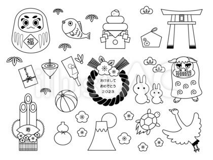 手描き日本-正月イラスト - No: 1277591無料イラスト・フリー素材なら「イラストAC」