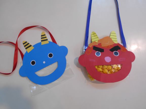 節分制作「鬼の豆入れバック」鬼の手足が動く⁉牛乳パックで作る手作りカバン・作り方動画ありかすみそうブログ