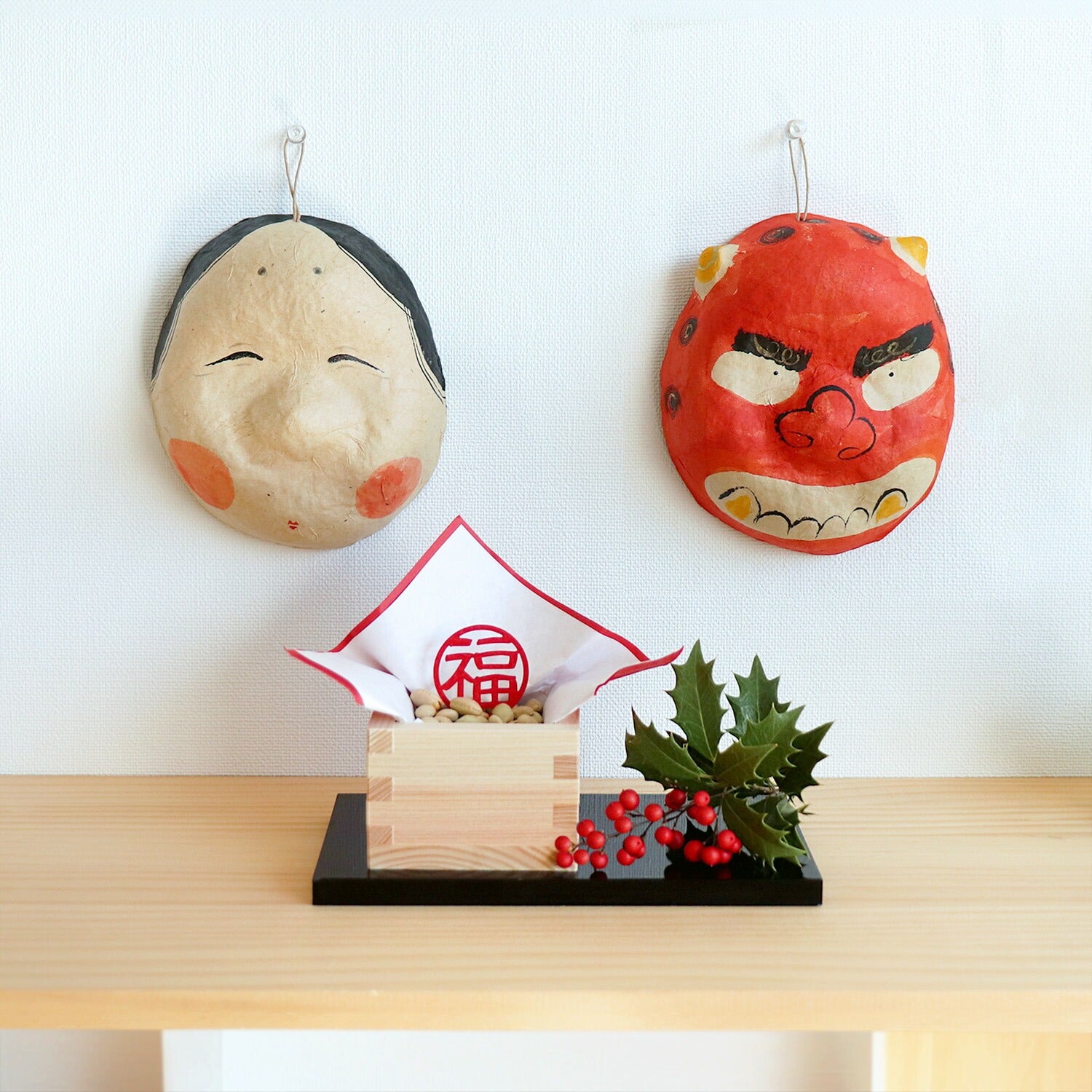 2021年節分までの我が家の玄関のしつらへ『四季彩うさぎ』の四季の楽しみ うさぎと季節の和の布飾り・インテリア和雑貨・布小物