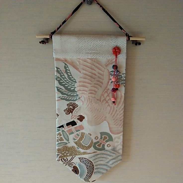 押し絵、タペストリー、額飾り、「迎春」 ひまわり! 古布手作り 布絵の正月タペストリー 布押絵