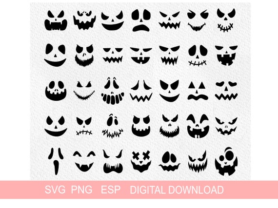 さまざまな形のハロウィーンのカボチャの顔のセット ブラック コレクション ジャック オーランタンのキャラクターイラスト素材透過、PNGフリー画像ダウンロード - Pngtree